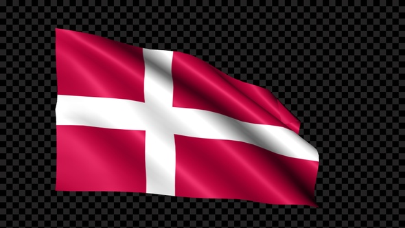 Denmark Flag Blowing In The Wind