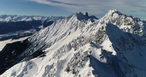 Aerial View of Nordkette Mountain, Innsbruck, Austria