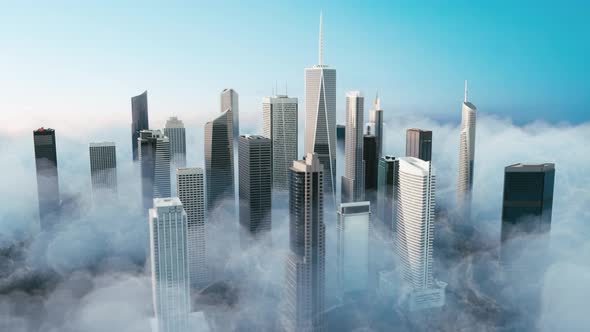 Skyscrapers Over the Clouds