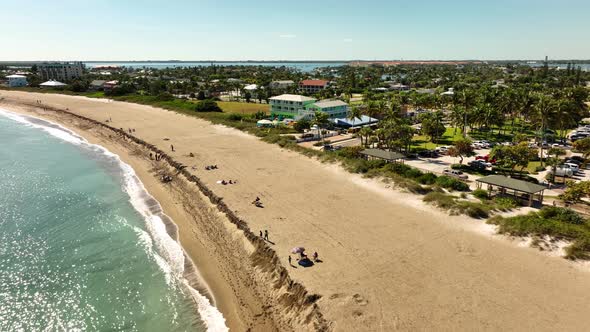 Aerial 4k Footage South Beach Park Fort Pierce Fl