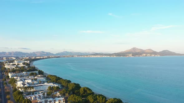 Aerial view of the Alcudia beach