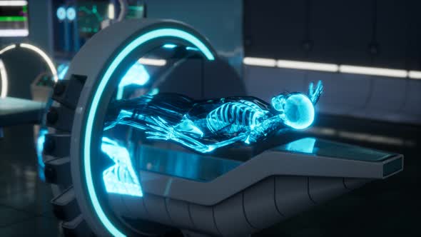 Human Skeleton Bones Scan Exam in Lab alt