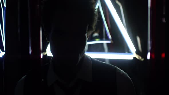 Male Portrait in Neon Lights
