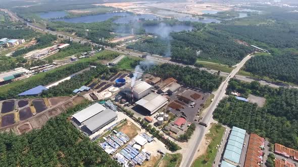 Aerial - Malaysia's Palm Oil Factory (Kilang Kelapa Sawit)