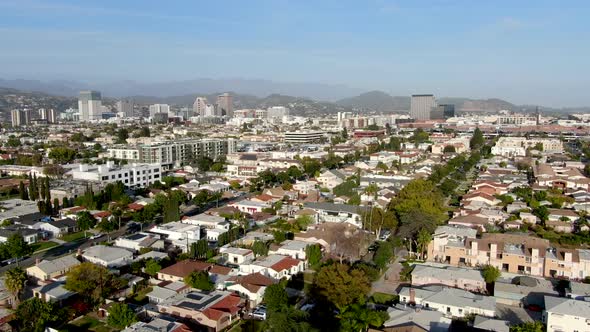 Aerial View of Downtown Glendale, City in Los Angeles 