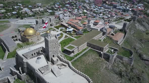 Aerial View of Rabati Fortress in Akhaltsikhe, Georgia