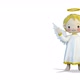 Angel Comes Out From The Right Side Of The Screen And Greeting on White Background - VideoHive Item for Sale