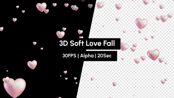 3D Soft Love React Shape Emoji Falling