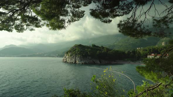 Mountains and the Sea. Coastal Landscape. Montenegro. Day