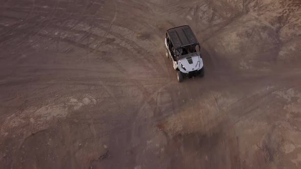 Aerial view of OHV driving through the frame