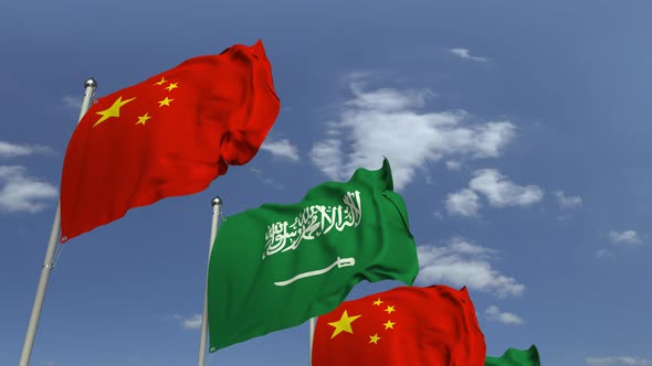 Flags of Saudi Arabia and China