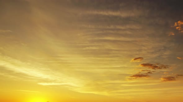 Timelapse with Beautiful Sunset Sky