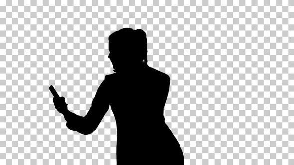 Silhouette Business woman, Alpha Channel