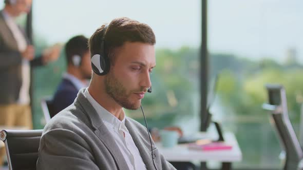 Man working in call centre