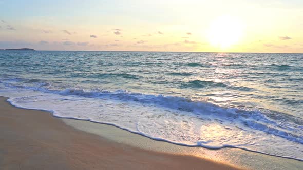 Beautiful sunset on the tropical beach and sea