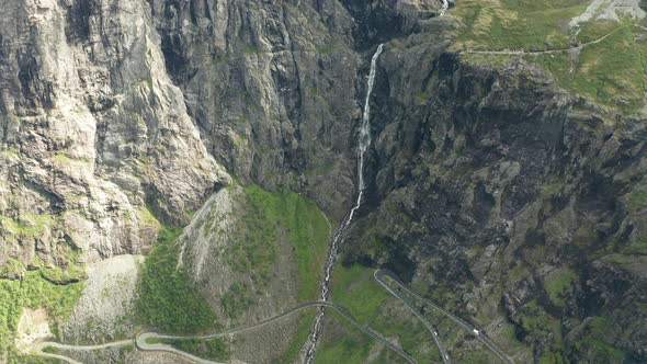 Trollstigen or Trolls Path Is a Serpentine Mountain Road in Norway