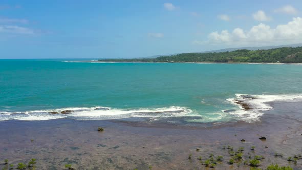 Ocean Waves and Sea Surf Aerial View