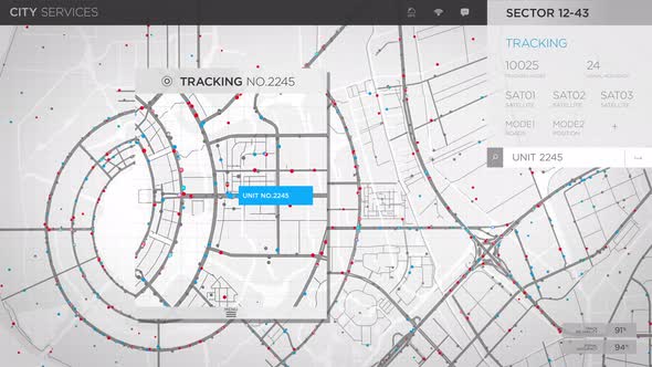 City Services Navigation System Detects Path Of Car By Satellite Network Scan alt