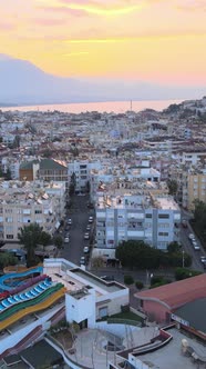 Vertical Video Alanya Turkey  a Resort Town on the Seashore