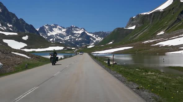 POV Car Travelling on Mountain Pass, Switzerland