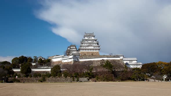 Himeji Castle Historical Landmark on Day Timelapse