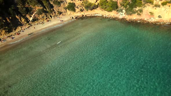 Cala Llenya beach in Ibzia, Spain