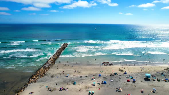 Oceanside Beach and Pier Drone