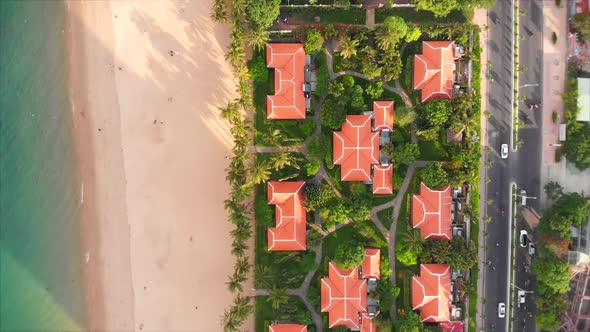 Aerial View of the Beach From Above, Few People, the Beach After Quarantine, After the Covid-19