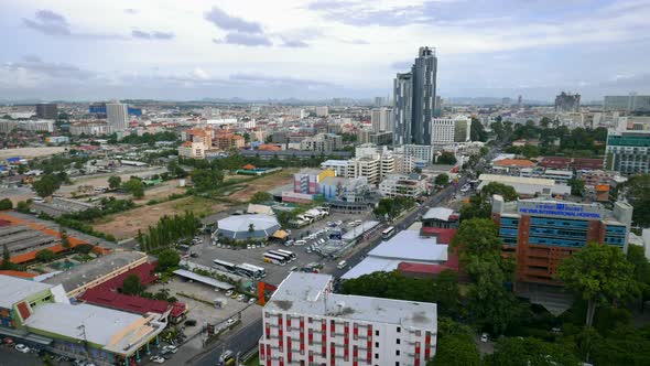 Time lapse of beautiful Pattaya city around sea ocean bay in Thailand