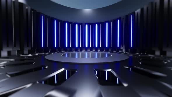 Round Platform. Virtual Entertainment Studio Set Background