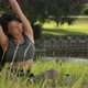 Young Asian Woman Was Sitting in Yoga in the Garden She Was Relaxed and Enjoyed the Workout - VideoHive Item for Sale