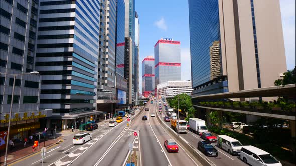 Beautiful building and architecture around Hong kong city skyline