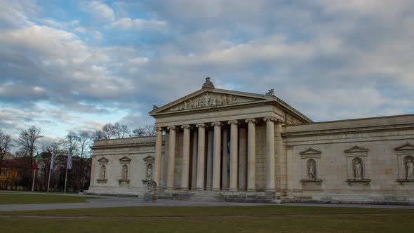 Germany, Munich - The Historic Glyptothek Museum Timelapse Hyperlapse