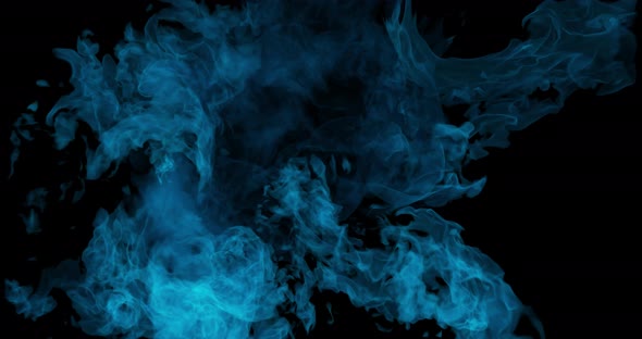 4K Abstract motion background of Blue flames, burning heat