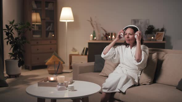 Woman Enjoying Evening Time At Home