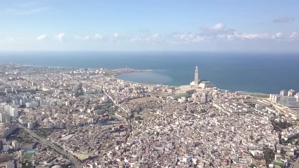 Aerial view of the city of Casablanca, Morocco, north africa