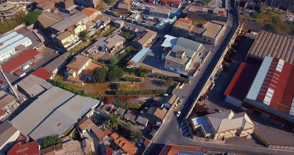 Aerial view of Catania city near the main Cathedral