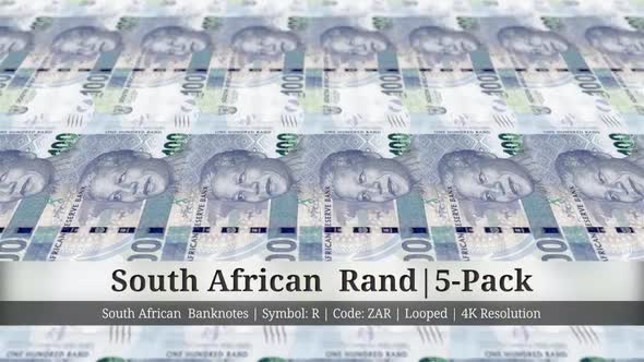 South African Rand | South Africa Currency - 5 Pack | 4K Resolution | Looped