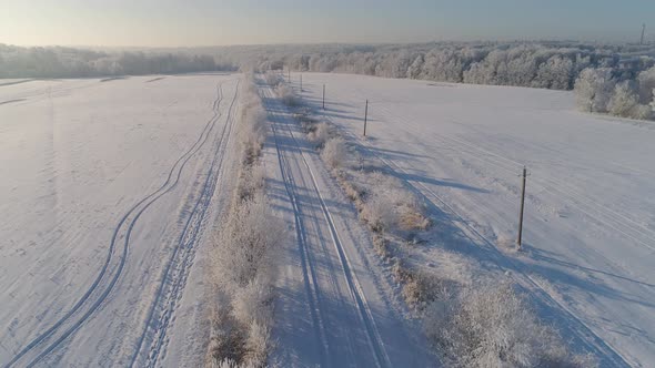 Winter Landscape in Countryside