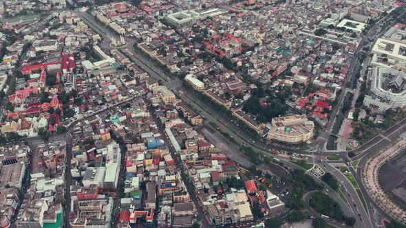 Aerial View of Bangkok Downtown in Evening Time