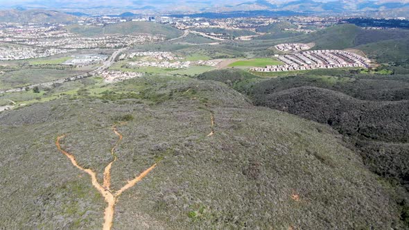 Aerial View of Black Mountain in Carmel Valley, San Diego, California, USA