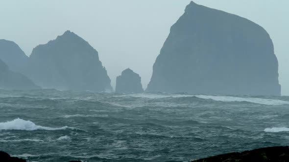 Rough Atlantic Ocean One Day After Storm Atiyah Passed By on Dezember 08 2019.