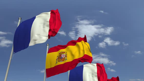 Many Flags of Spain and France alt
