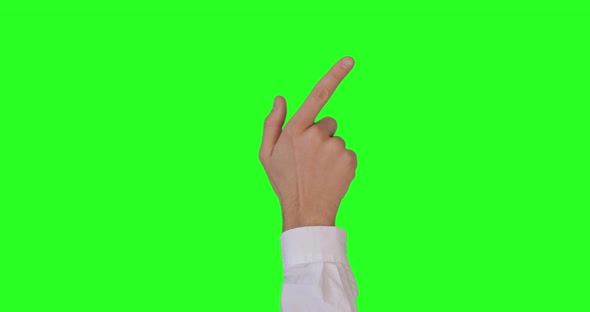 Gestures Pack at keyed green screen chroma key background, Man hand in a suit or white shirt