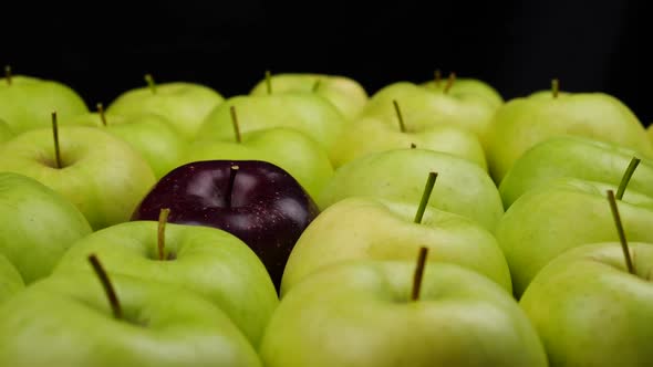 Many apples at wooden plate