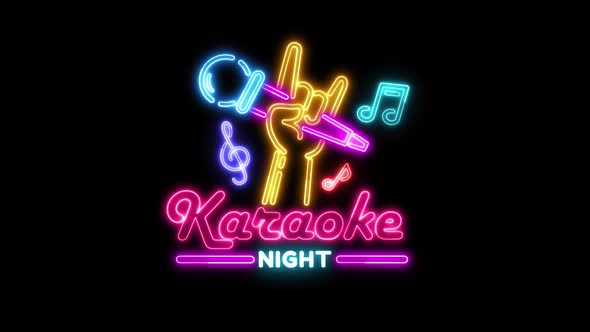 Karaoke Night Neon Sign