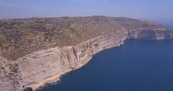 Aerial view of Malta wild nature.