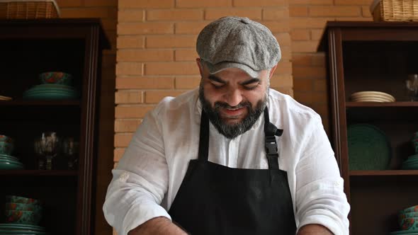 Chef Makes a Flapjack with His Hands and Smiles