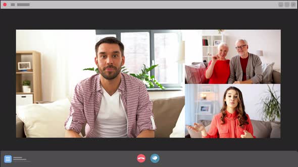 Happy Family Having Video Call