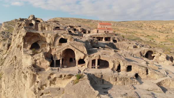 Aerial View of the Uplistsikhe Cave Town Near Gori City in Georgia